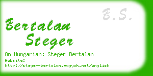 bertalan steger business card